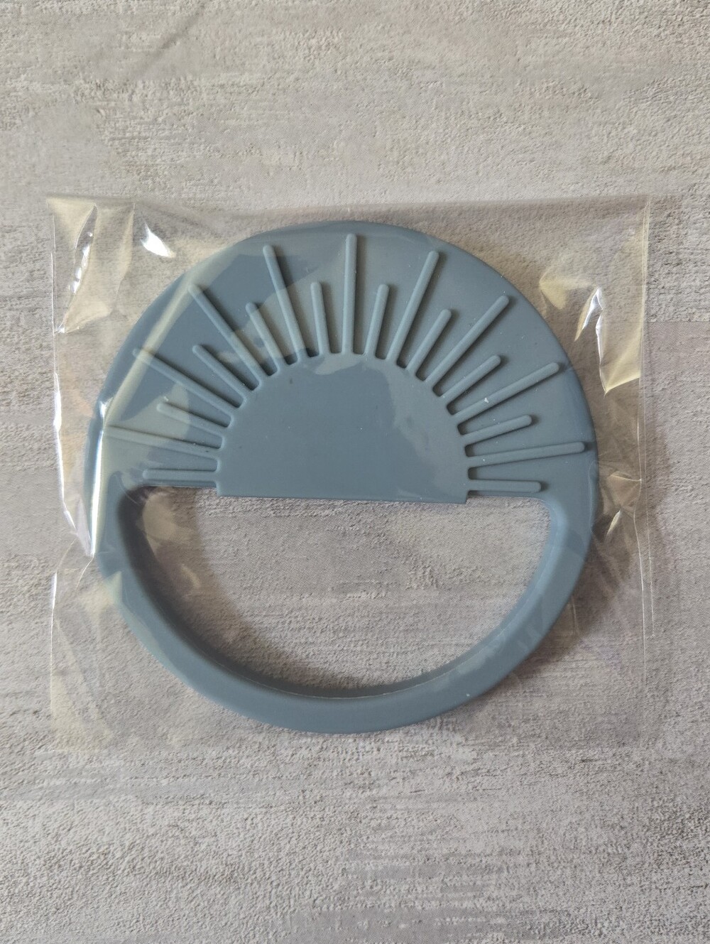 Boho Silicone Sun Teether Soft BPA-Free Baby Chew Toy Dusty Blue Teeth Ring